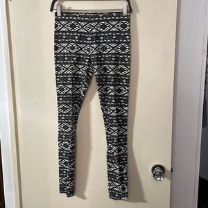 High Waist Black, White, and Grey Tribal Print Hollister Leggings